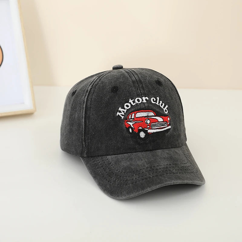 Motor Club Letter Embroidered Outdoor Kids Caps for Summer childrensterritory