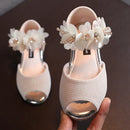 Girls Low Heel Rhinestone Flower Wedding Party Princess Shoes childrensterritory