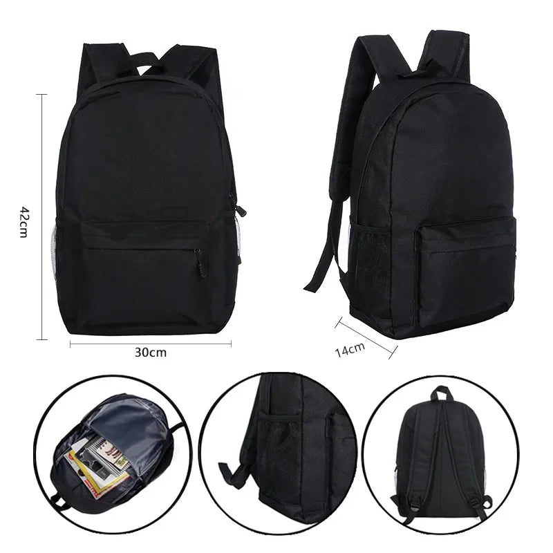 Canvas High School Backpack with Custom Letter Name