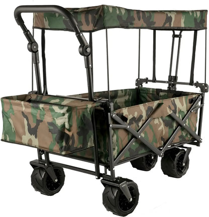 Collapsible Garden Cart with Canopy and Wheels childrensterritory