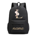Canvas High School Backpack with Custom Letter Name