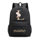 Canvas High School Backpack with Custom Letter Name