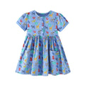 Cartoon Embroidery Kids Girls Soft Cotton Korean Style Dress