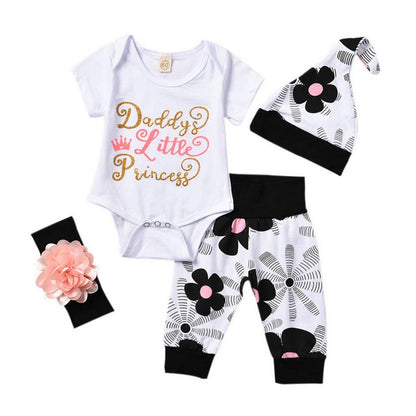 Newborn Girls Letter Printed 3 Piece Winter Clothing Set childrensterritory
