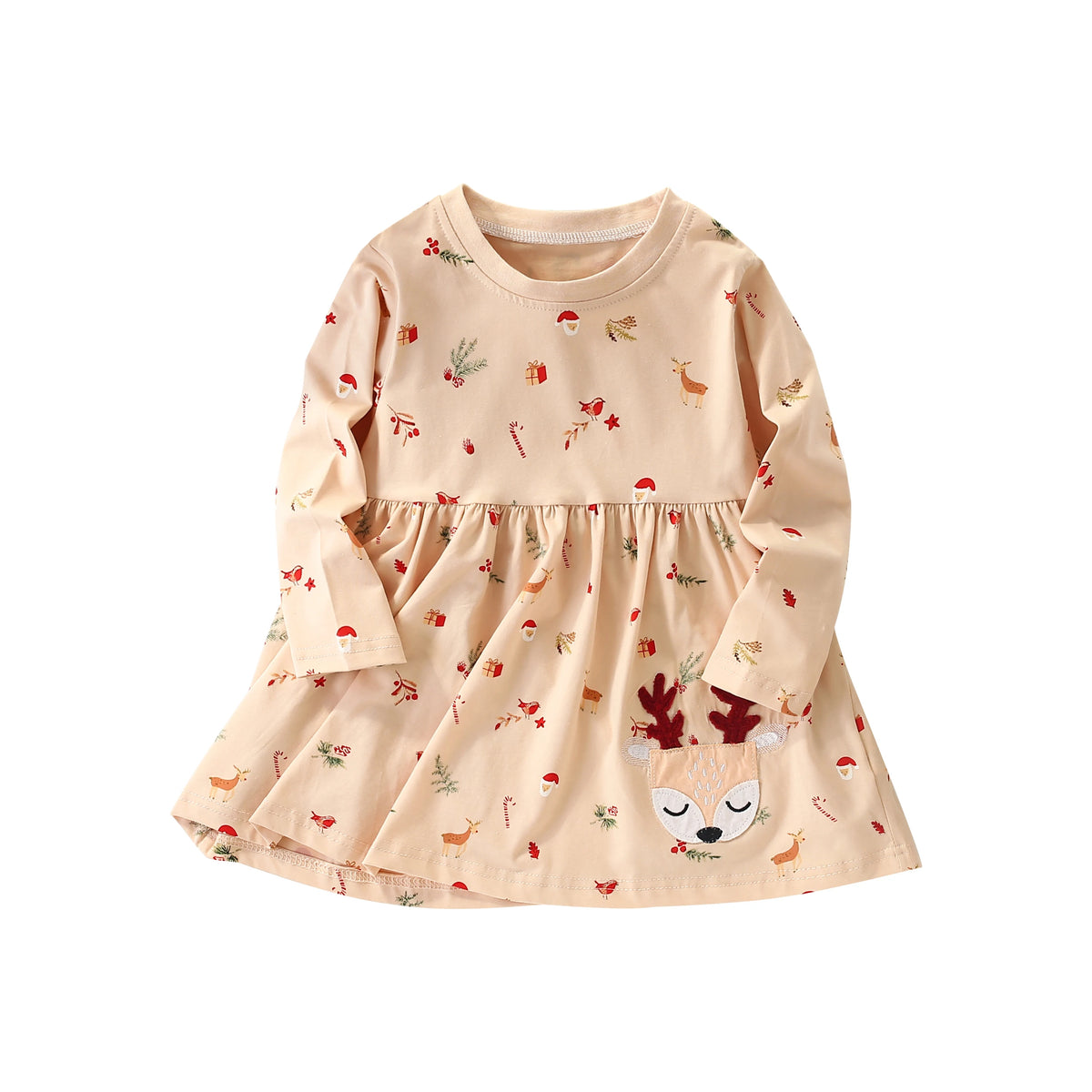 Kids Girls Cartoon Design Autumn Cotton Dresses childrensterritory