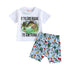 Baby Boy Cartoon Letter Print Tops and Shorts Set for Summer childrensterritory
