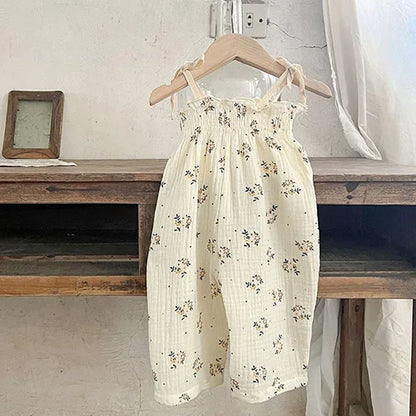 Baby Girls Korean Style Printed Summer Cotton Clothes Set childrensterritory
