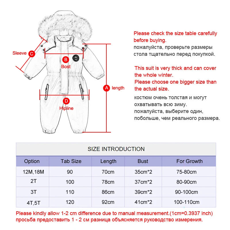 -30 Degree Waterproof Hooded Overall Baby/Kids Ski Suits childrensterritory