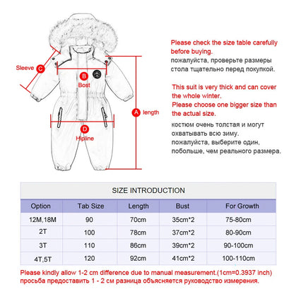 -30 Degree Waterproof Hooded Overall Baby/Kids Ski Suits childrensterritory