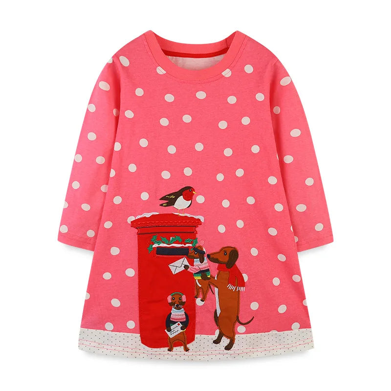 Long-Sleeved Printed Summer Dresses For Girls childrensterritory