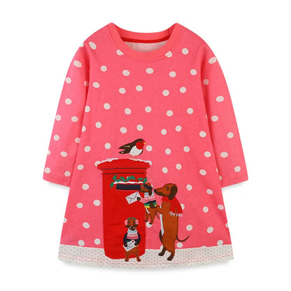 Long-Sleeved Printed Summer Dresses For Girls childrensterritory
