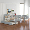 Twin over Twin Bunk Bed for Kids' Bedroom with Trundle and Storage childrensterritory