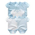Cartoon Print Sleeveless 5Pieces Newborn Cotton Bodysuits childrensterritory