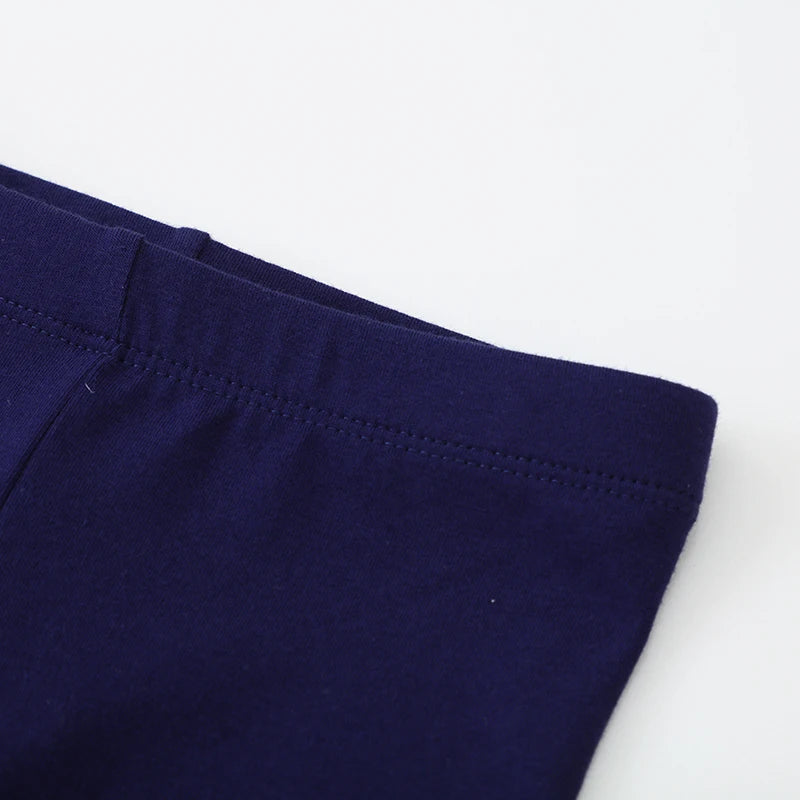 Flowers Embroidered Cotton Leggings For Girls