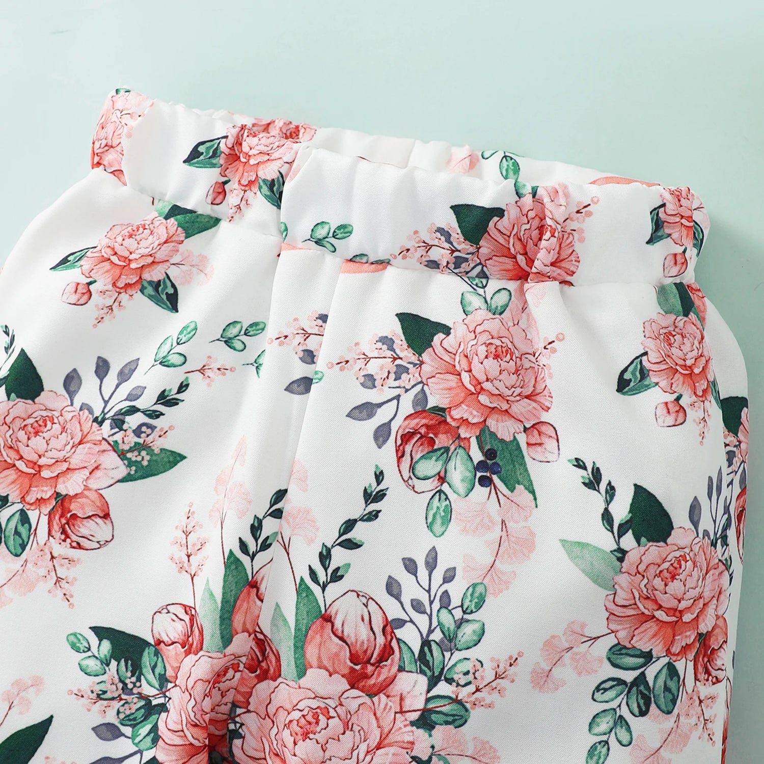 Kid Girl Sling Tank Top and Floral Pant Clothing Set