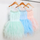 Sleeveless Lace Design Princess Dresses For Girls