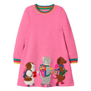 Lovely Cartoon Animals Design Little Girls Casual Dresses childrensterritory
