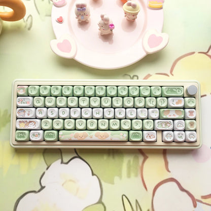 Dessert Cat Theme 95 Keycaps Kit for Mechanical Keyboard childrensterritory