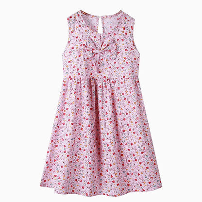 Sleeveless Printed Cotton Casual Dresses For Girls childrensterritory