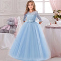 Little Girls Lace Design Long Party Dresses childrensterritory