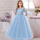 Little Girls Lace Design Long Party Dresses childrensterritory