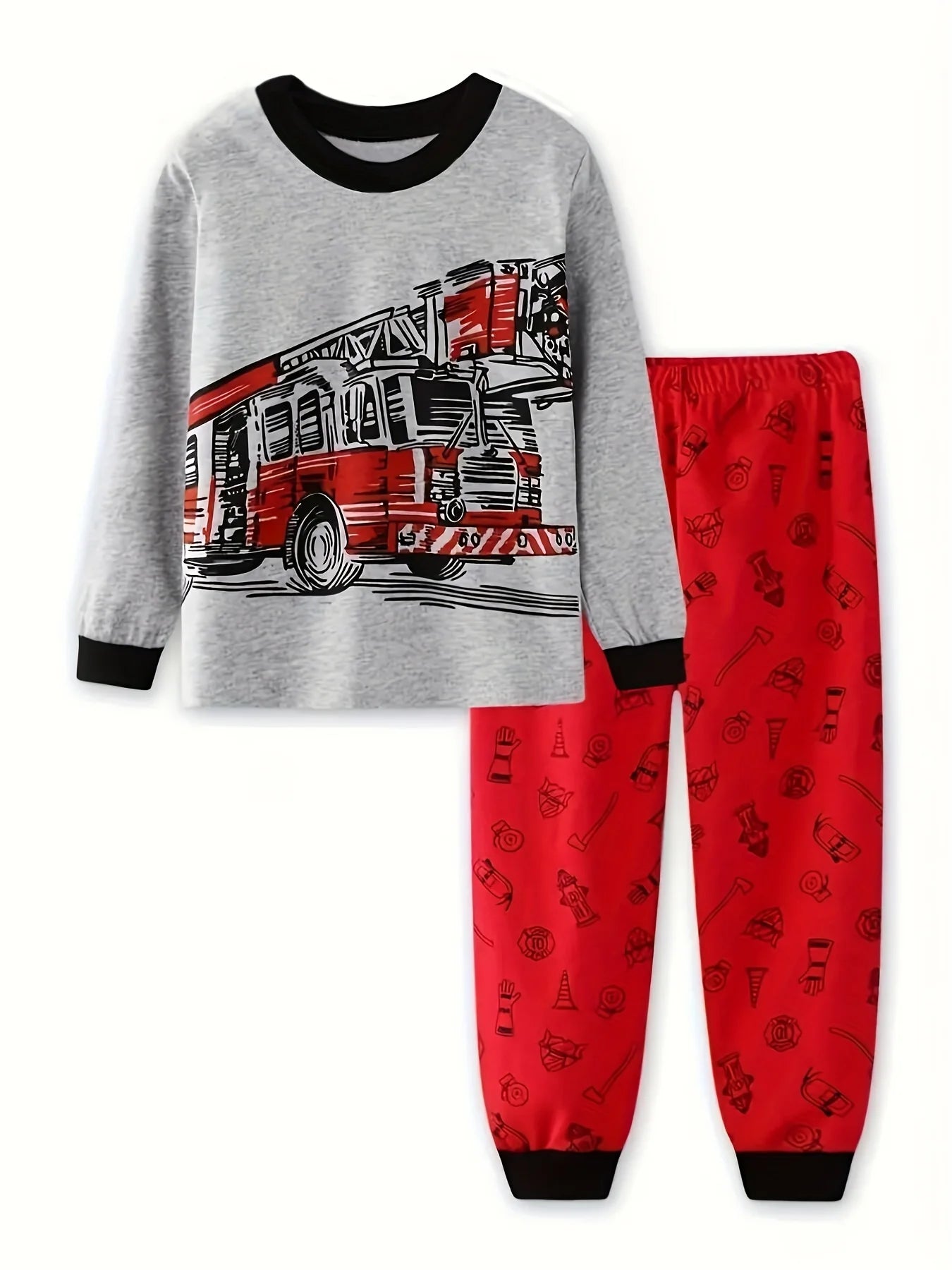 Cartoon and Letter Print Toddler Boys Girls Pajamas Sets childrensterritory