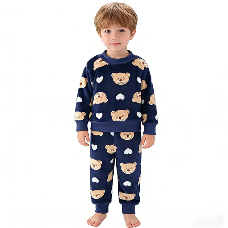 Kids Bear Design Long Sleeves Winter Clothing Set childrensterritory