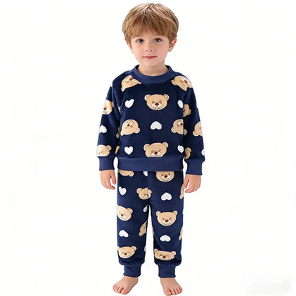 Kids Bear Design Long Sleeves Winter Clothing Set childrensterritory