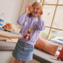 Kids Girls Cartoon Applique Warm Sweatshirts childrensterritory