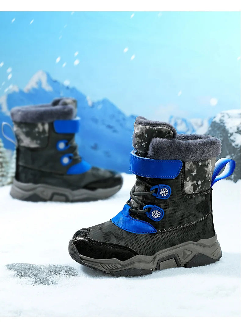 Kids Anti Slip Waterproof Plush Warm Snow Boots childrensterritory