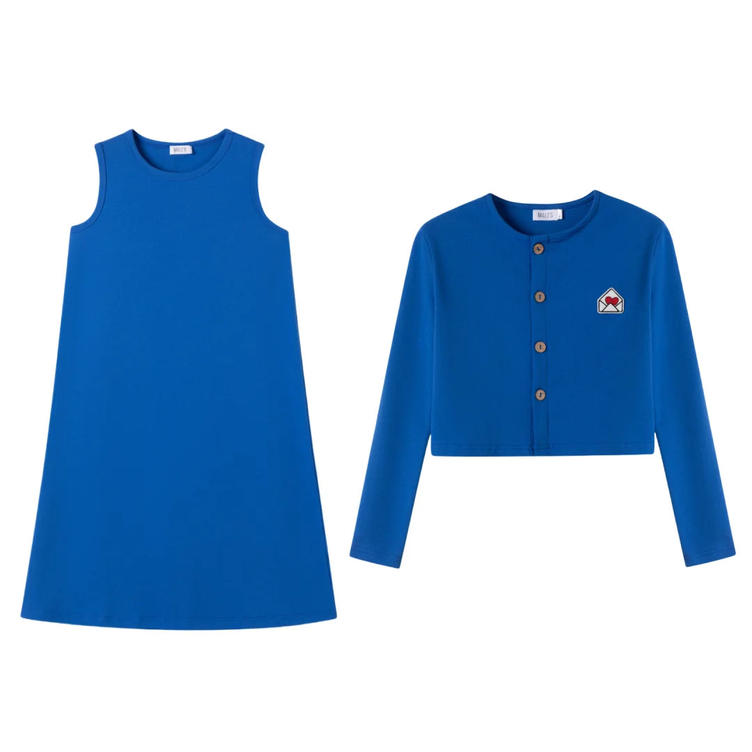 Pink and Blue Colored Brother and Sister Family Matching Outfits