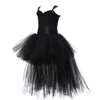 Kids Girls V-neck Evening Birthday Party Tulle Dresses childrensterritory