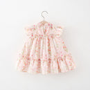 Floral Print Baby Girl Princess Dress With Bag for Summer childrensterritory