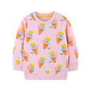 Various Cartoon Design Little Girls' Long Sleeve Sweatshirts childrensterritory