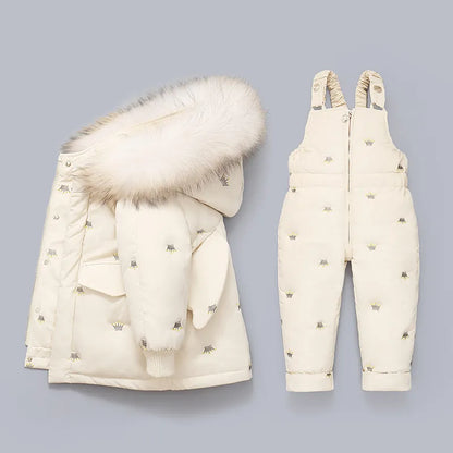 Little Boys Girls Thick Warm Down Jacket Jumpsuit Clothing Set childrensterritory