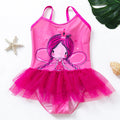 Ruffle Style Cartoon Design Kids Girls One Piece Swimwear