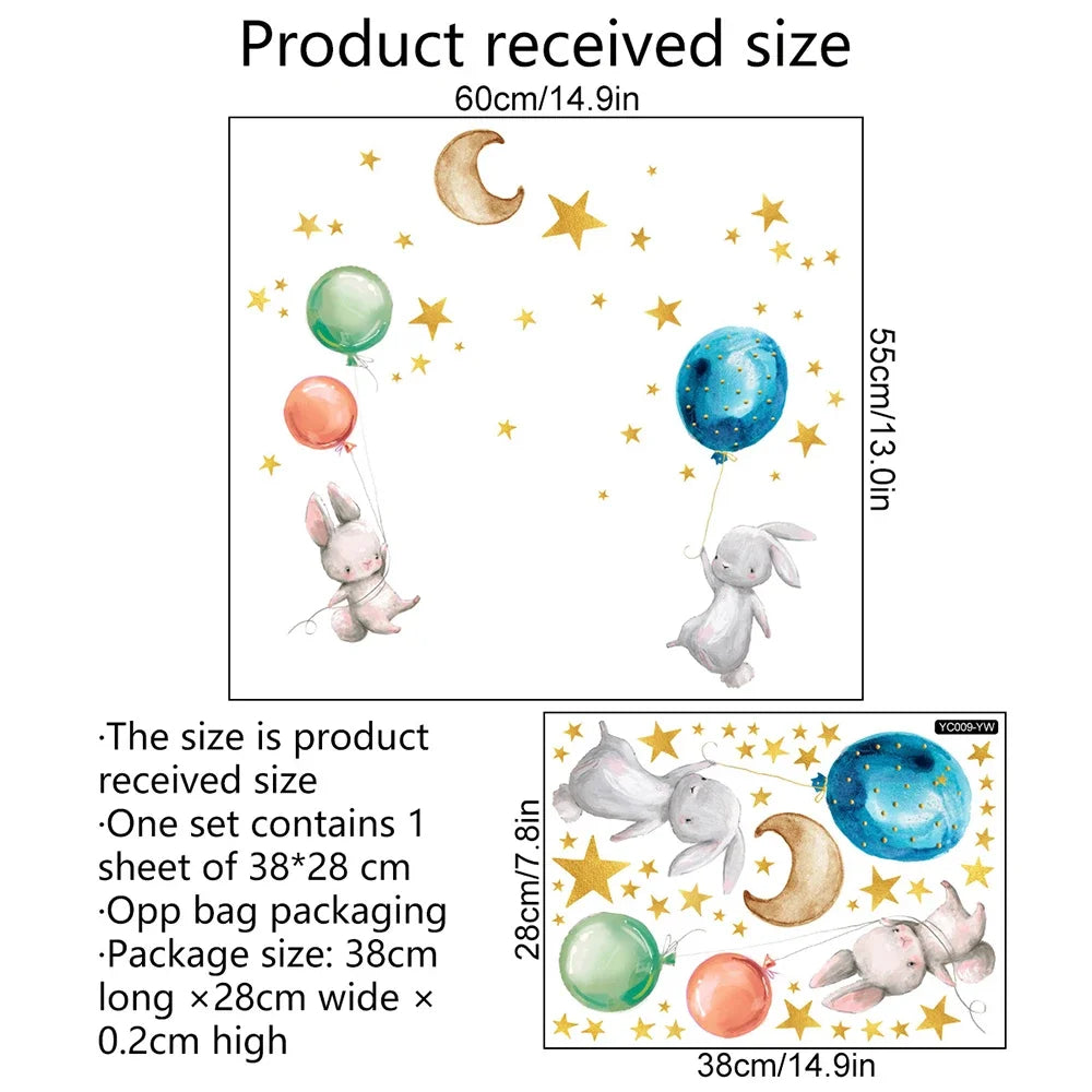 Glow-in-the-Dark Cartoon Design Luminous Wall Stickers