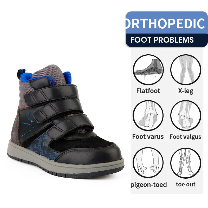 Kids Leather Ankle Boots for Girls/Boys with Arch Support childrensterritory