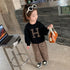 Kids Girls Leopard Letter Printed 2pcs Suit Set childrensterritory