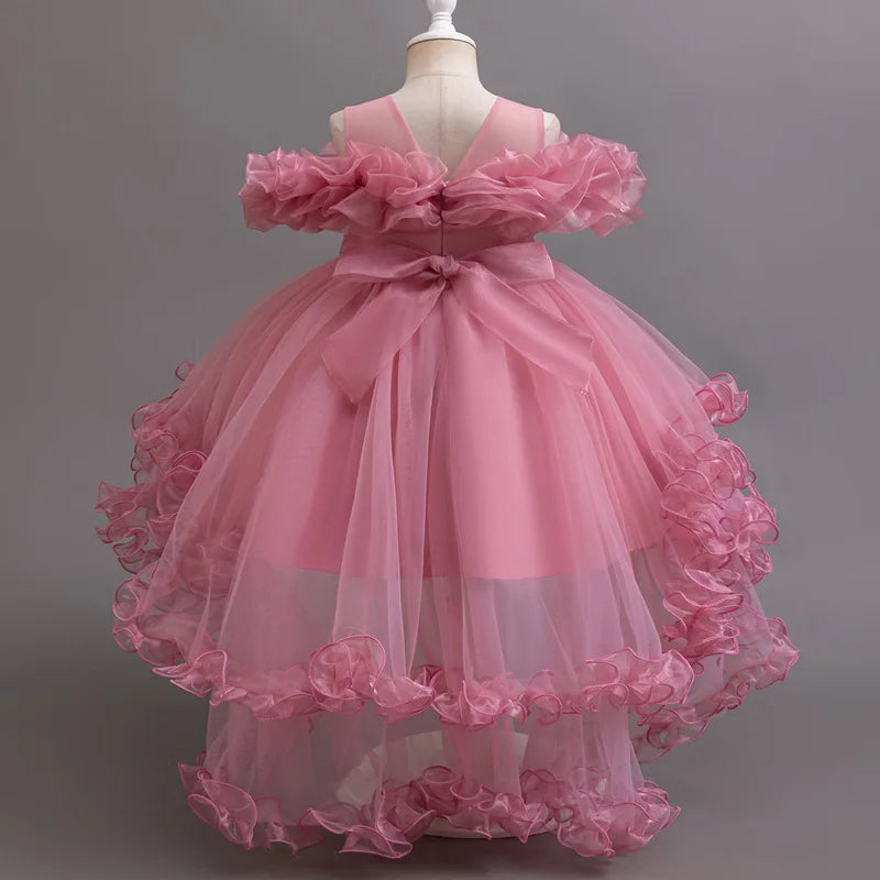 Tulle Ruffles Beaded Baby/Kids Girls Birthday Party Dress