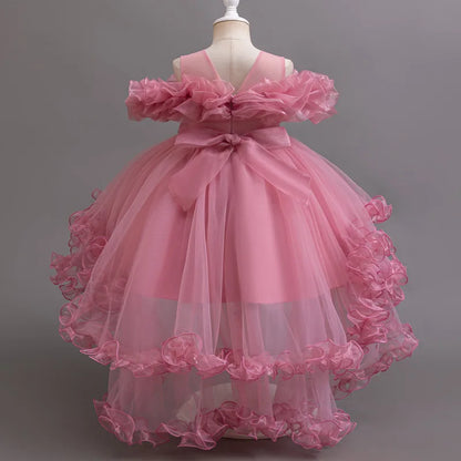 Tulle Ruffles Beaded Baby/Kids Girls Birthday Party Dress