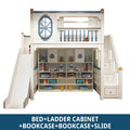 Kids Modren Bunk Bed with Bookcase and Wardrobe childrensterritory