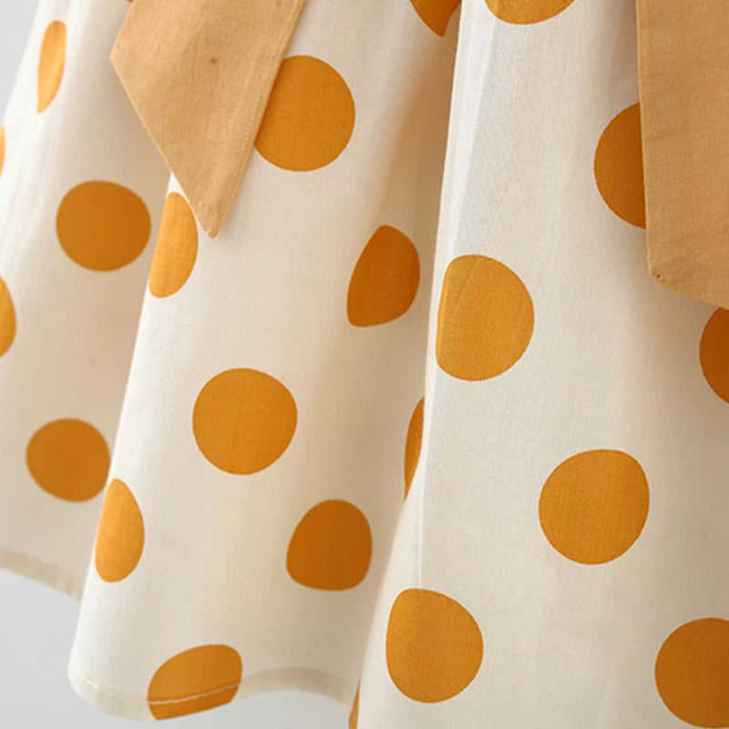 Baby Girl Polka Dot Print Summer Dress with Bow