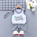 2PCS Cotton T-Shirts and Shorts Set for Toddler Boys Girls childrensterritory