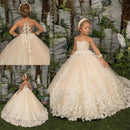 Girls A Line Pearls Applique Pageant Gowns for Birthdays/Weddings