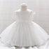 Baby Girl Flower Tulle Laced Baptism Wedding Party Dress childrensterritory