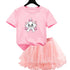 Kids Girls Marie Cat Design Summer T-shirt & Tutu Skirt Set childrensterritory