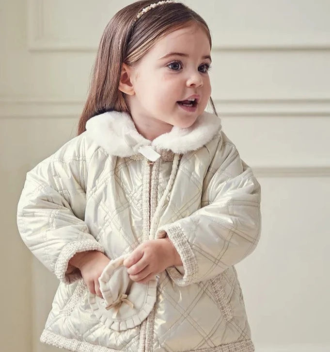 Children Girls Fur Collar Winter Warm Parkas Overcoat childrensterritory