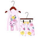 Kid Boy Girl Cartoon Design Sleeveless Cotton Vest and Pajamas Sets childrensterritory
