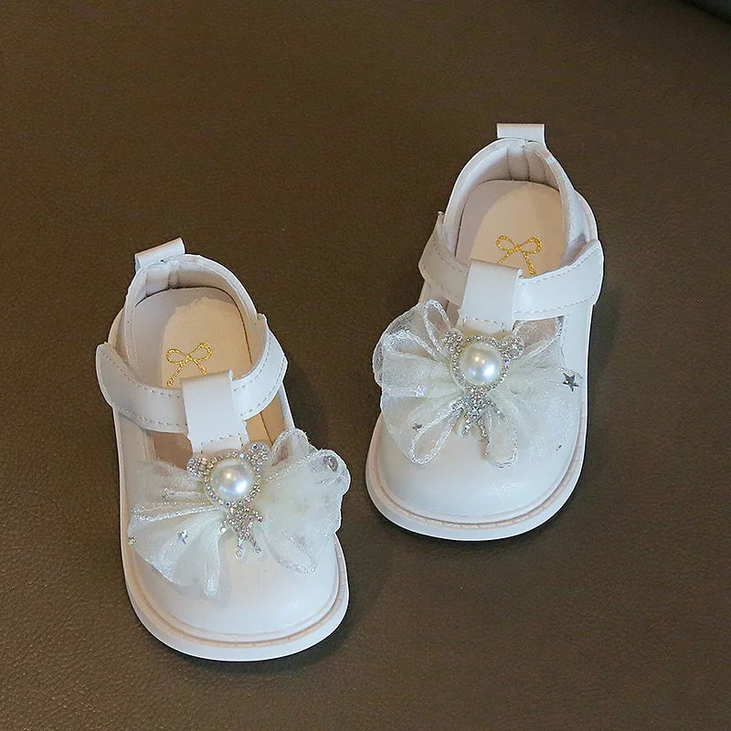 Soft-Soled Bow Design Princess Leather Shoes for Baby Girls childrensterritory